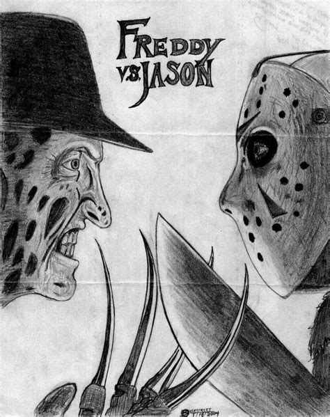Jason Voorhees Vs Freddy Krueger Drawing