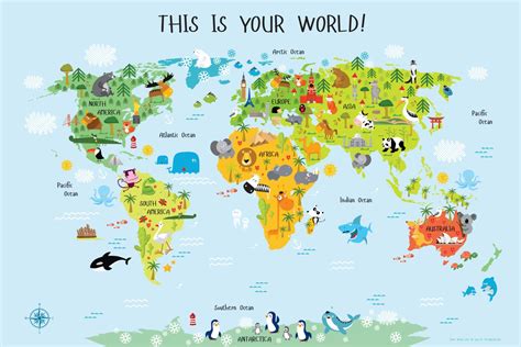 Free Printable World Map For Kindergarten Free Printable Templates