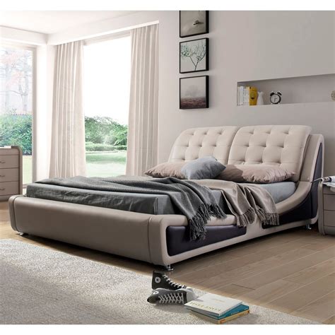 Dg casa kelly panel bed frame with storage drawers and upholstered headboard, queen size in grey linen style fabric. Container Upholstered Platform Bed & Reviews | Wayfair.ca