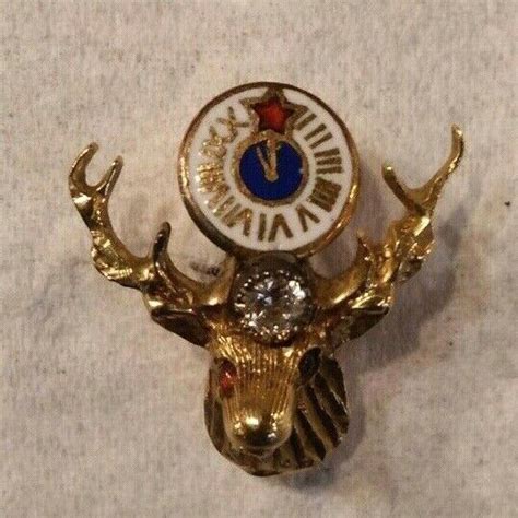 Vtg 14K Gold BPOE Diamond Elks Lodge Tie Tack Insignia Pin Badge Hat