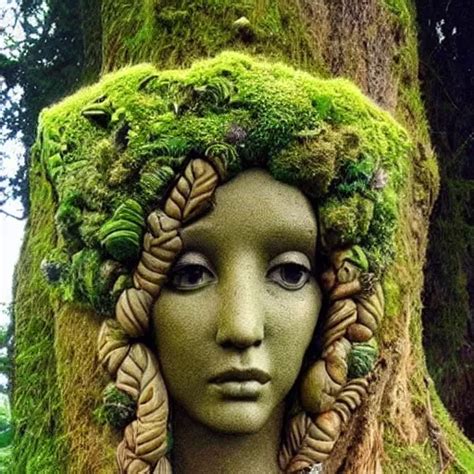 Mother Nature Made From A Tree Emerging Goddess Stable Diffusion