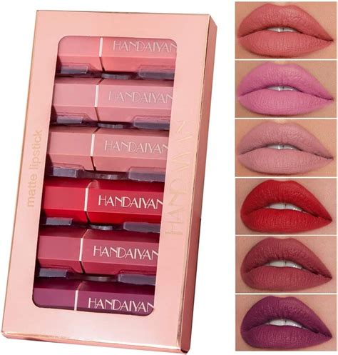 6 Colors Matte Lipsticks Set Velvet Red Lipstick Kit Long Lasting