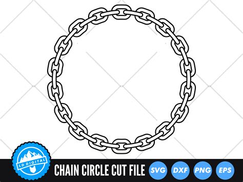 Chain Circle Svg Chain Cut File Chain Outline Clip Art By Ld