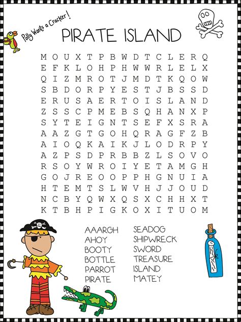 Pirate word search to print