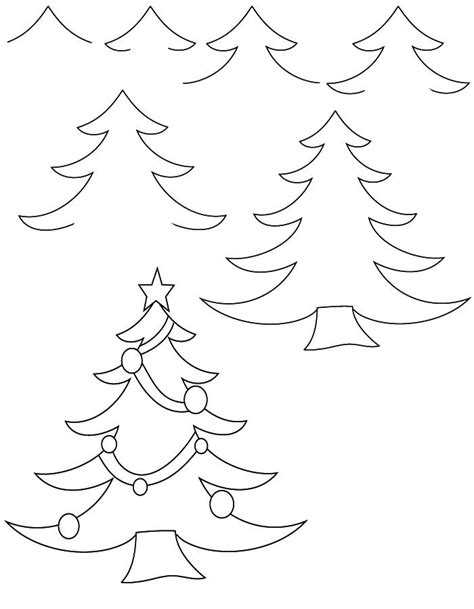 Drawing Christmas Tree Christmas Tree Drawing Easy Christmas