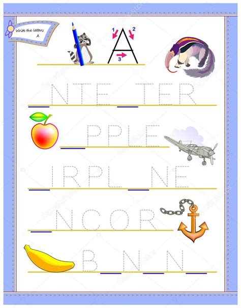 Tracing Letter Study English Alphabet Worksheet Kids Logic Puzzle Game