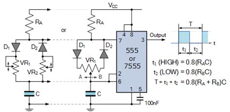 555 Circuits Part 1 The 555 Timer Astable Oscillator
