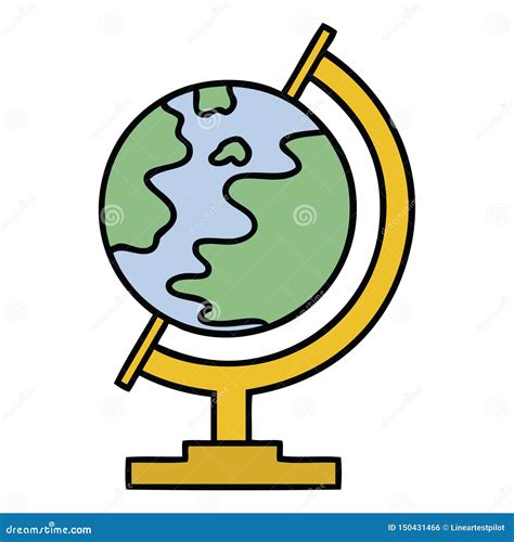 Cute Cartoon Of A World Globe Stock Vector Illustration Of Artwork