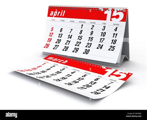 April 2015 Calendar Stock Photo Alamy