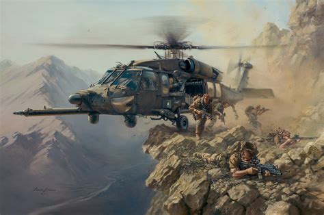 Black Hawk Special Delivery Military Artist Stuart Brown