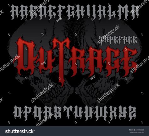 Outrage Typeface Stylish Evil Font Set Stock Vector Royalty Free