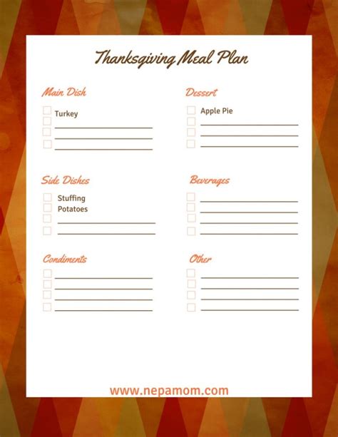 Thanksgiving Menu Template An Easy Way To Prepare For The Holiday