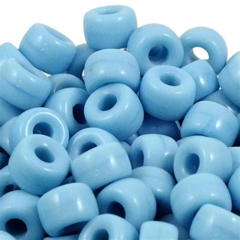 9x6mm Czech Glass Pony Beads Opaque Light Blue 25pk Beads And