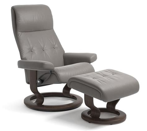 Stressless Sky Classic Batick Wild Dove Leather Recliner Chair And