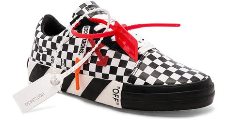 Off White Co Virgil Abloh Canvas Vulc Low Sneaker In Check Red Lyst