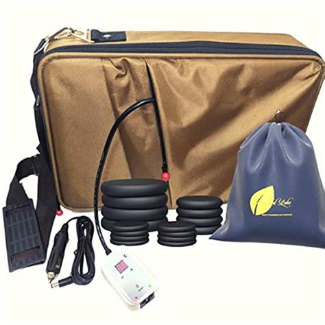 Amethyst Lake Hot Stones Massage Heater Bag Kit 16 Basalt Hot Stone Warmer Set Portable