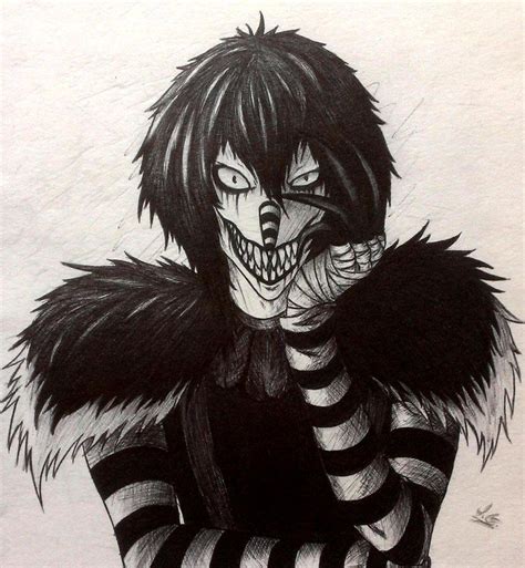 A Black And White Drawing Of A Skeleton Wearing A Striped Dress With Large Dark Hair