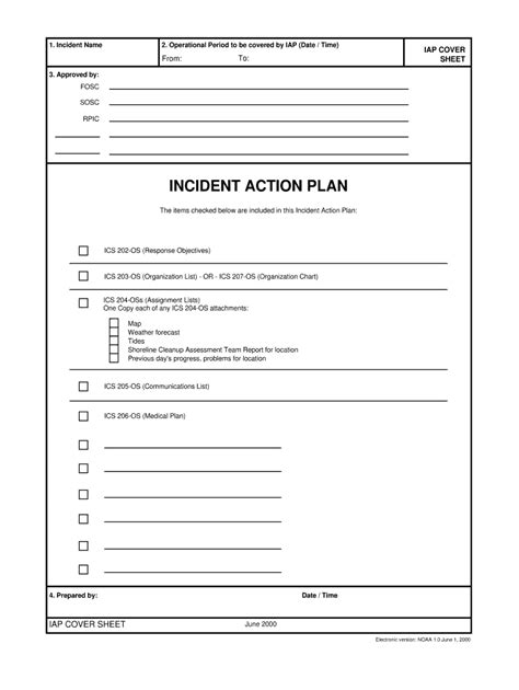 Incident Action Plan Template Fill Online Printable Fillable Blank