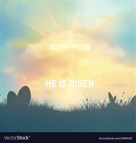 Easter Background With Jesus And Cross Royalty Free Vector