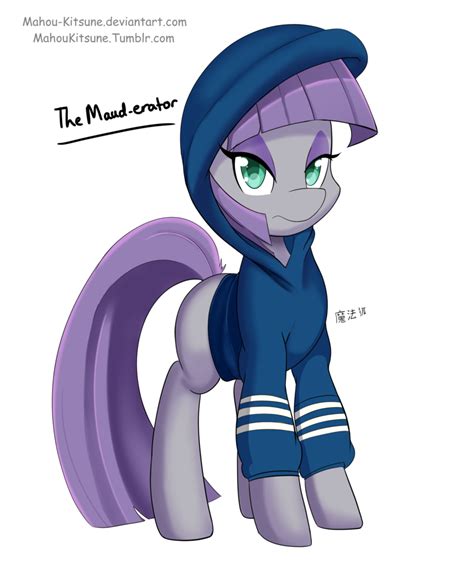 1204874 Safe Artistdemonfox Maud Pie Clothes Female Hoodie Looking At You Pun Solo