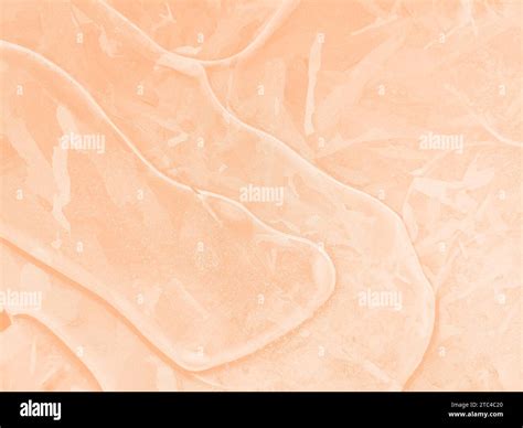 Trendy Color Of Peach Fuzz Natural Ice Texture Abstract Natural