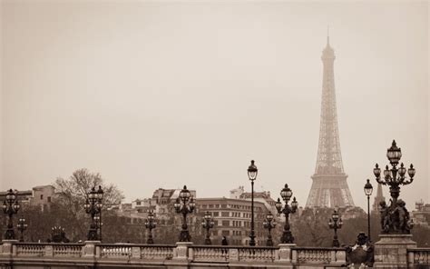 Eiffel Tower Paris France City Lights Bridge Architecture