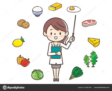 Young Nutritionist Woman And Ingredients — Stock Vector © Ankomando