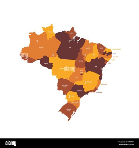 Brazil Political Map Of Administrative Divisions Federative Units Of