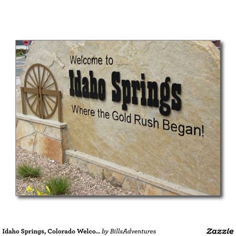 Idaho Springs Colorado Welcome Sign Postcard Idaho Springs Colorado