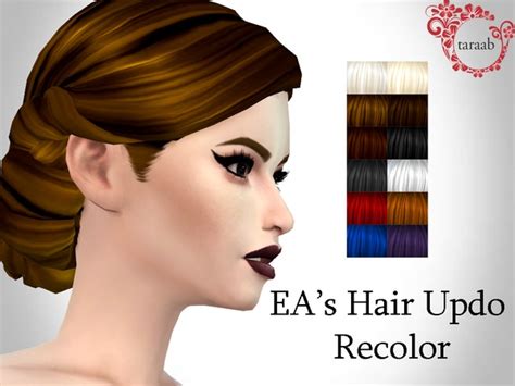 Sims 4 Hairs The Sims Resource Hair Updo Recolor By Taraab