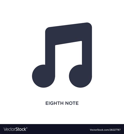 Eighth Note Icon On White Background Simple Vector Image