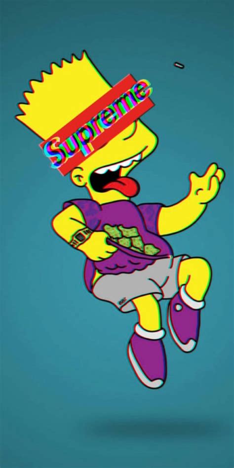 Bart trippin the simpsons simpsons art. Bart Simpson Supreme WALPAPER freetoedit supreme simps...