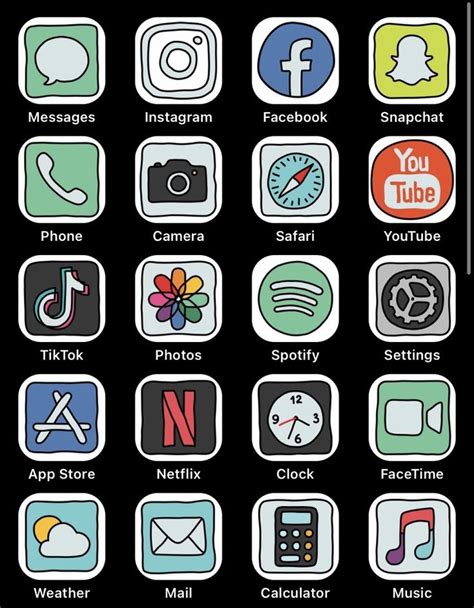 The Icons Are All Different Colors And Sizes On This Cell Phone Screen