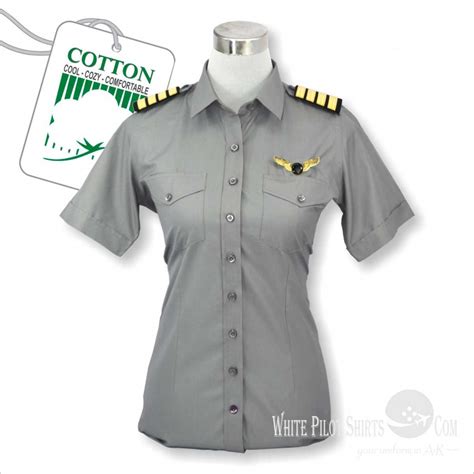 Grey Cotton Pilot Shirts 100 Cotton Pilot Shirts Womens Pilot