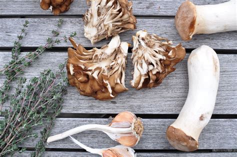 Sautéed Hen Of The Woods And King Trumpet Mushrooms With Garlic And