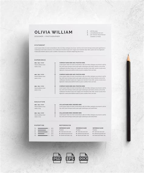 Clean Resume Creative Resume Templates Creative Market