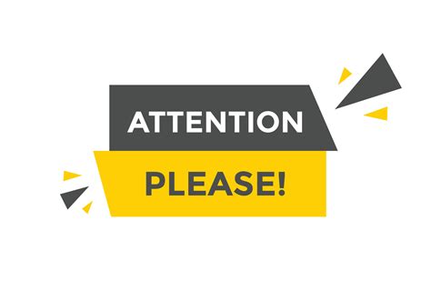 Attention Please Text Web Button Template Attention Please Sign Icon