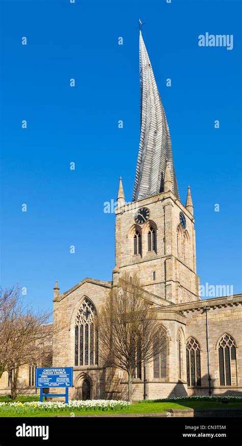 St Marys Church Chesterfield With A Famous Twisted Spire Derbyshire
