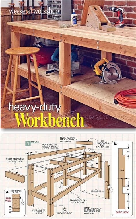 Heavy Duty Workbench Plans Workshop Solutions Projects Tips And