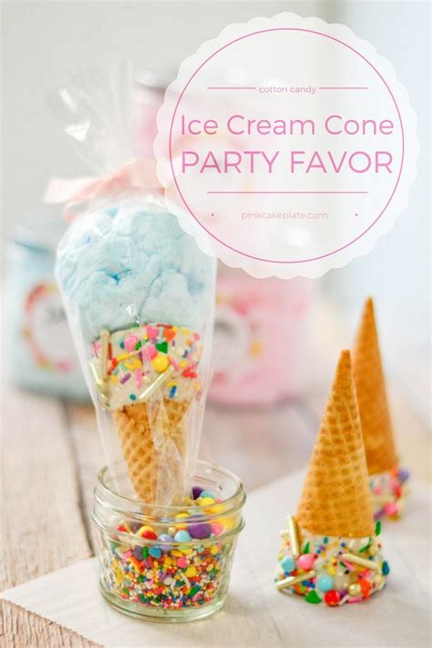 Cotton Candy Ice Cream Cone Party Favors Pink Cake Plate Ice Cream