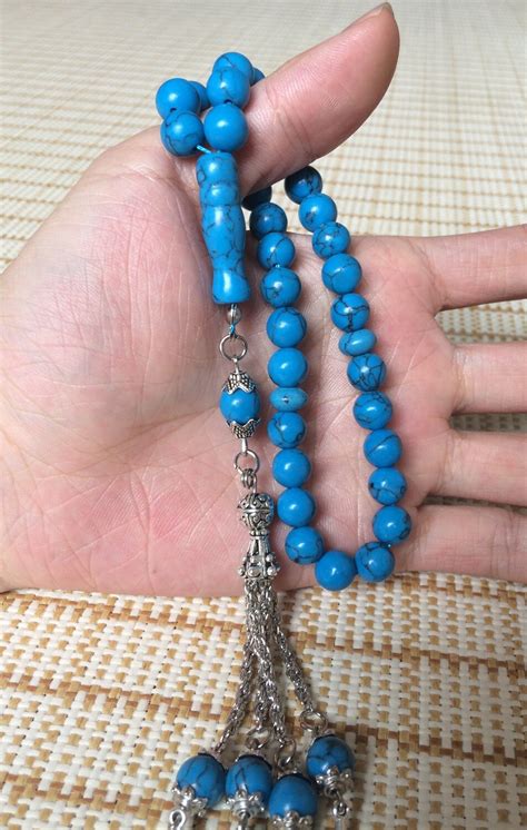 Free Shipping Muslim T Natural Turquoise Stone Material 33 Prayer