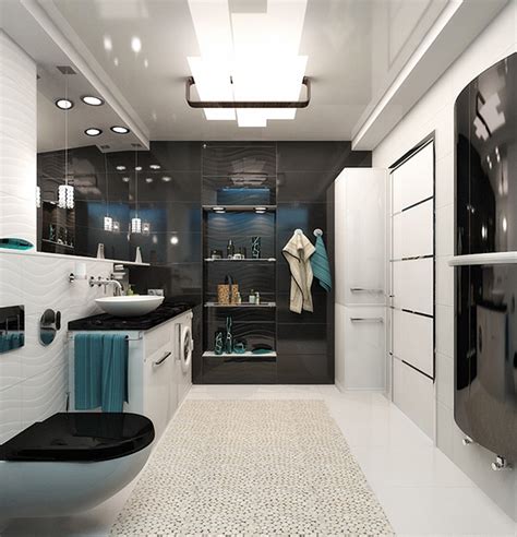 Browse modern bathroom designs and decorating ideas. 20 Sleek Ideas for Modern Black and White Bathrooms | Home ...