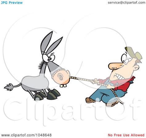 Royalty Free Rf Clip Art Illustration Of A Cartoon Farmer Pulling A