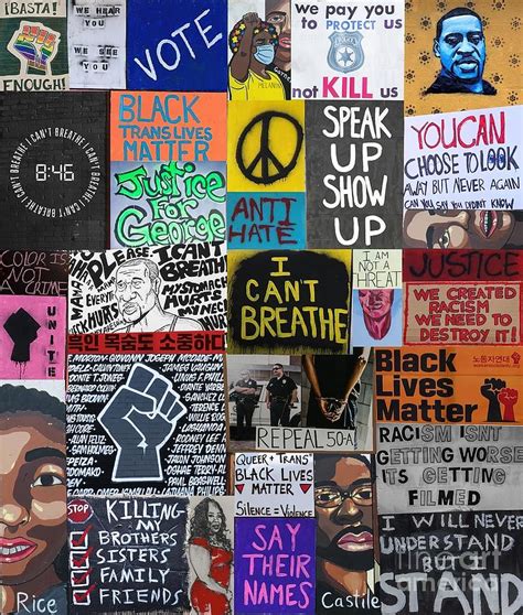 Blm Collage Collection Of Creative Protest Signs Painting By Morgan