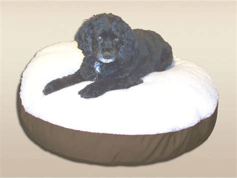 Snoozer Round Pillow Pet Bed Cream With Fur Large