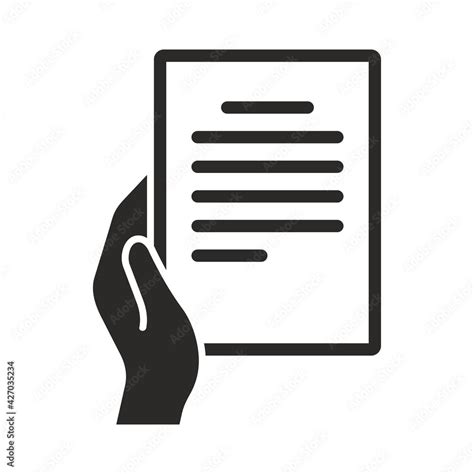 Document Icon Submit Application Form In Hand Reading A Letter
