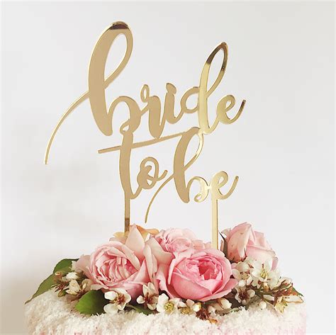 bride to be gold acrylic cake topper wedding shower cakes bridal shower diy acrylic cake topper