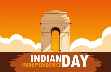 Indian Independence Day Poster With India Gate 668058 Vector Art At