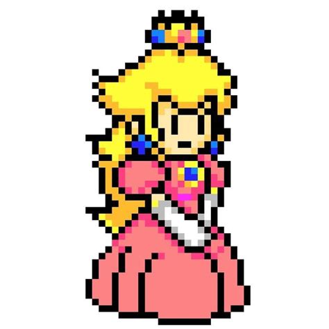 Princess Peach Pixel Art Mario Nintendo Sprite Pixel Art Dreaming