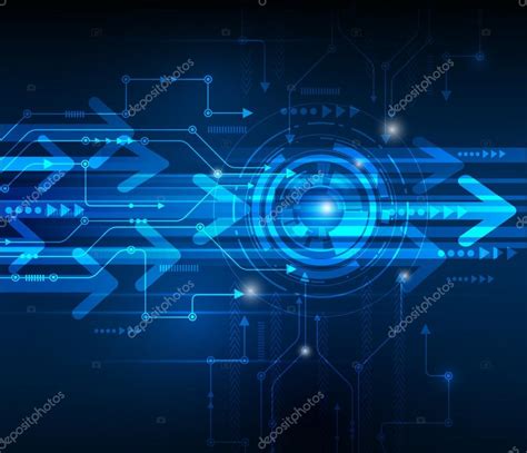 Vector Illustration Hi Tech Blue Abstract Technology Background Stock